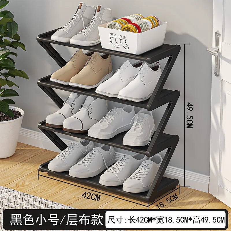 Creative Z-shaped Shoe Rack Simple Household Shoe Storage Multi-layer Assembly Shoe Rack For Dormitories Shoe Organizer Shelf