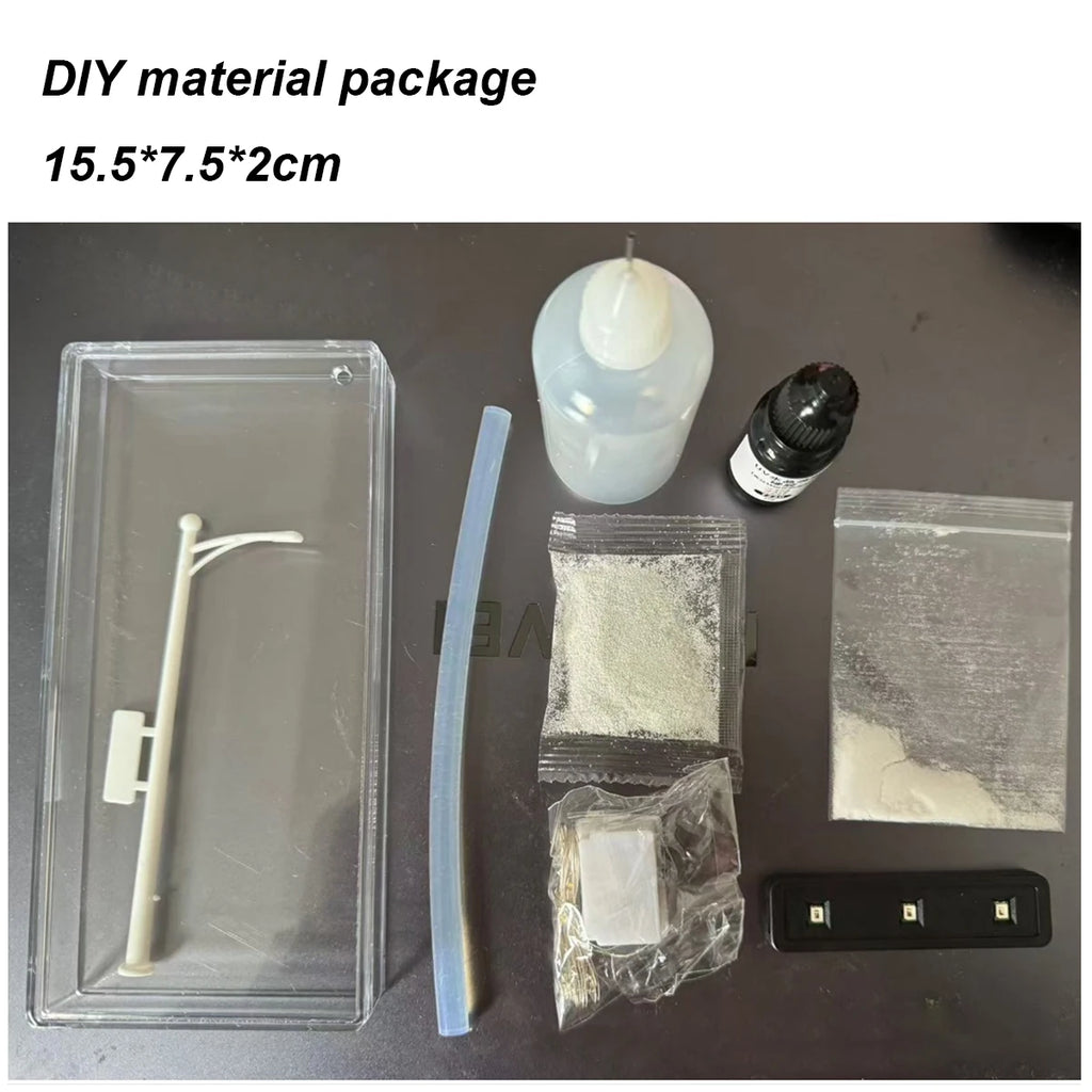 Snow Scene Night Light Snowy lamp handmade diy led small street convenient-lamp Girl's-Gift Holiday for-gift bedroom-girl-light