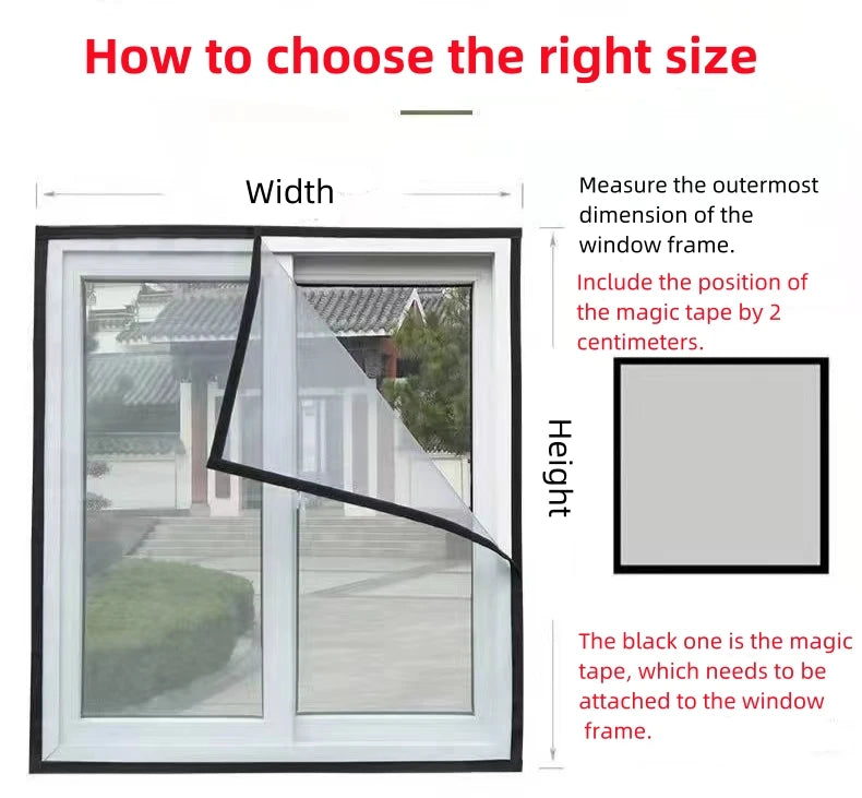 Summer mosquito proof door and window screens, available in various sizes (white)