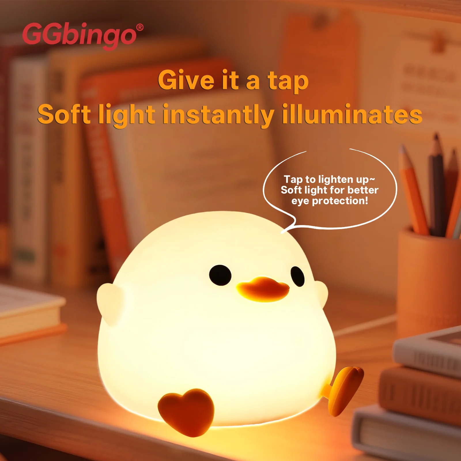 New Portable Silicone Pat Night Light with 3 Brightness Modes ABS Material Rechargeable 1200mAh Battery for Home Travel Bedroom