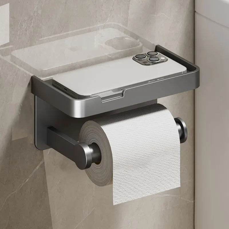 Toilet Paper Holder Wall-Mounted Aluminum Alloy Toilet Paper Holder Tissue Rack Bathroom Tissue Holder Bathroom Accessories