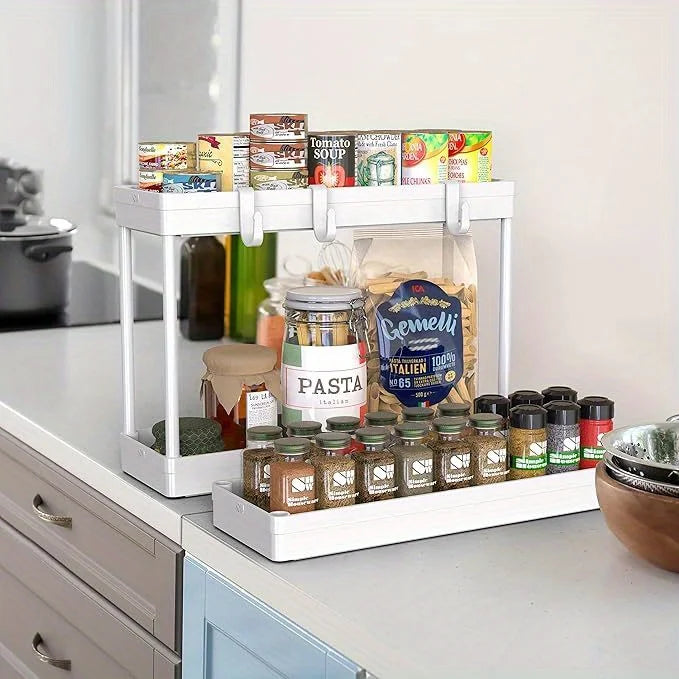 Multi - Layer 360° Rotating Storage Cart in ABS - Space - Saving, for Dorms & Kitchen,bathroom,Non-slip and durable Snack rack