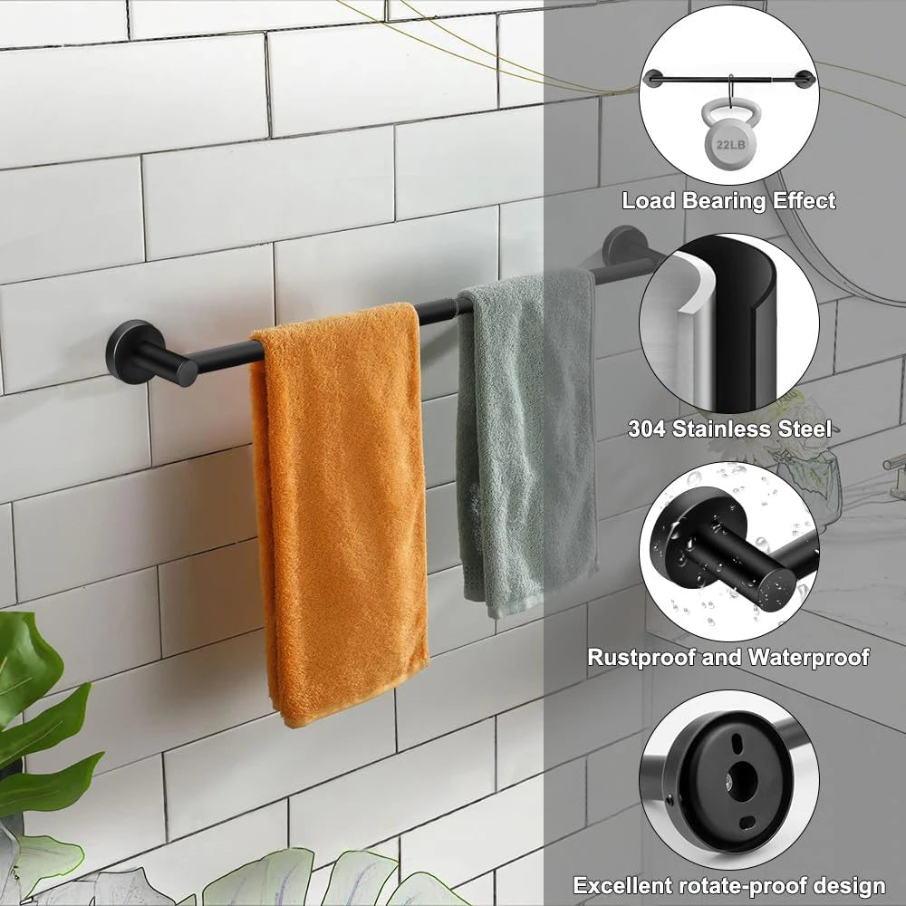 Adjustable Towel Bar Retractable Stainless Steel Rustproof Wall-mounted Extended Towel Holder for Bathroom Kitchen Accessories