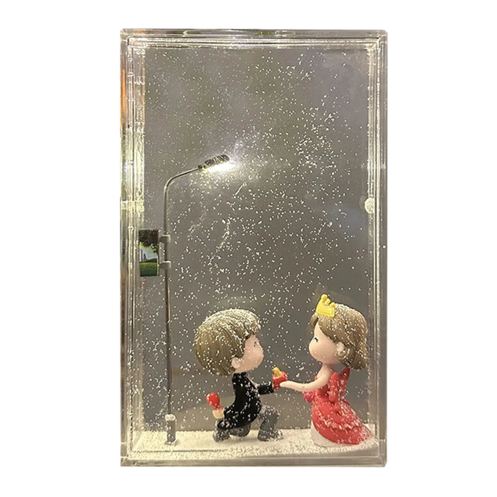 Snowy Lamp Snow Scenery Night Light Decorative Snowy Night Street Lamp Handmade Christmas Light for Home Decor