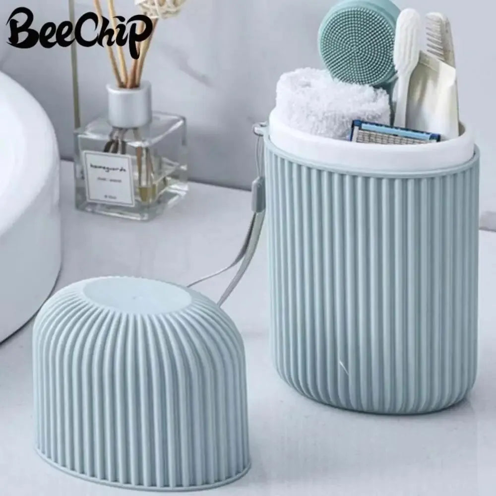 Travel Mouthwash Cup Portable Cute Essential for Business Trips Toothbrush Case with Lid Multifunctional Storage Set