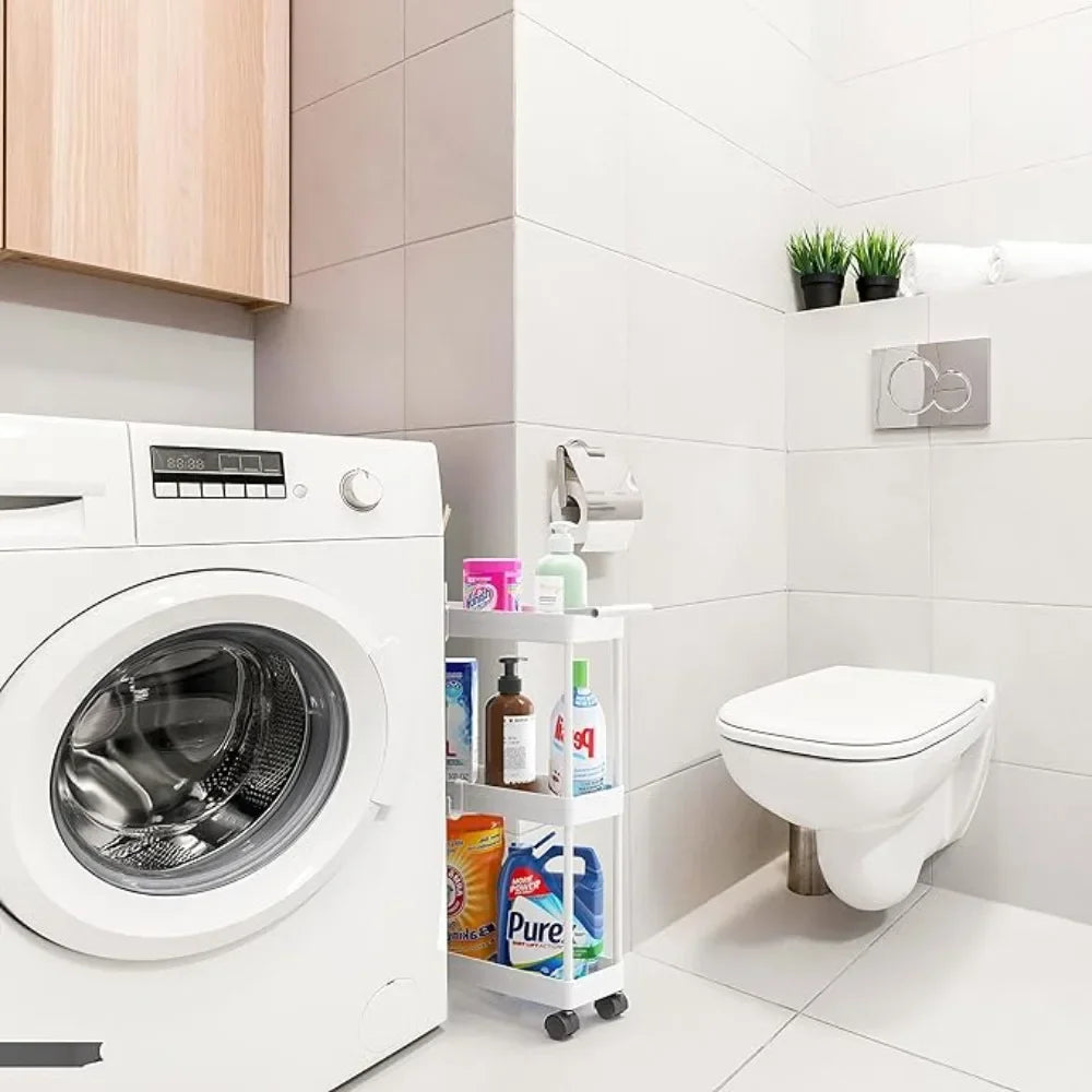 Multi - Layer 360° Rotating Storage Cart in ABS - Space - Saving, for Dorms & Kitchen,bathroom,Non-slip and durable Snack rack