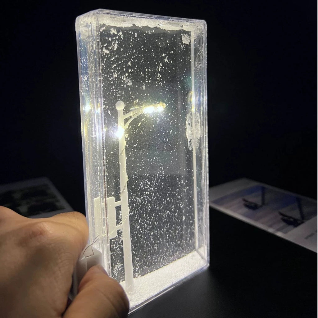 Snow Scene Night Light Snowy lamp handmade diy led small street convenient-lamp Girl's-Gift Holiday for-gift bedroom-girl-light