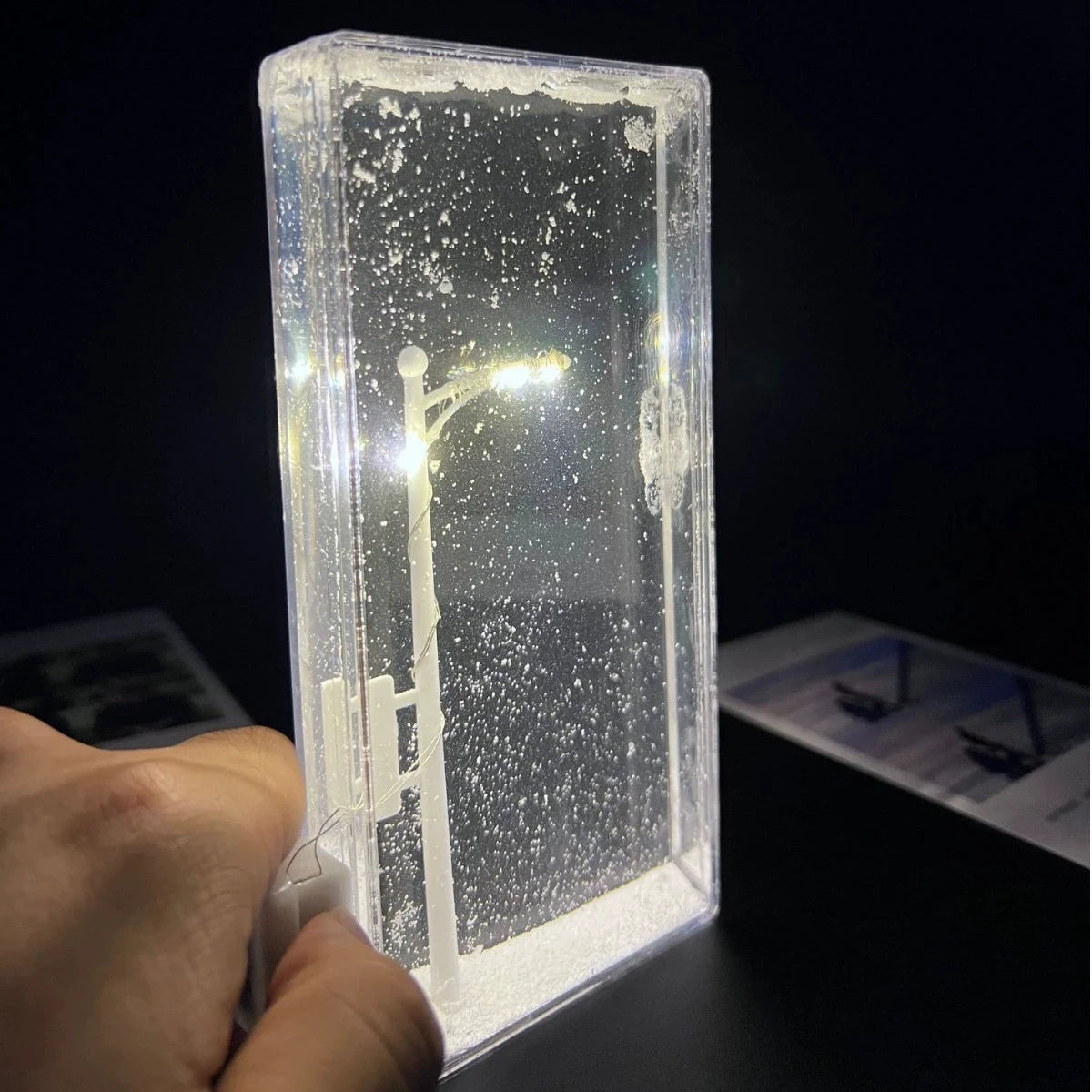 Snow Scene Night Light Snowy lamp handmade diy led small street convenient-lamp Girl's-Gift Holiday for-gift bedroom-girl-light