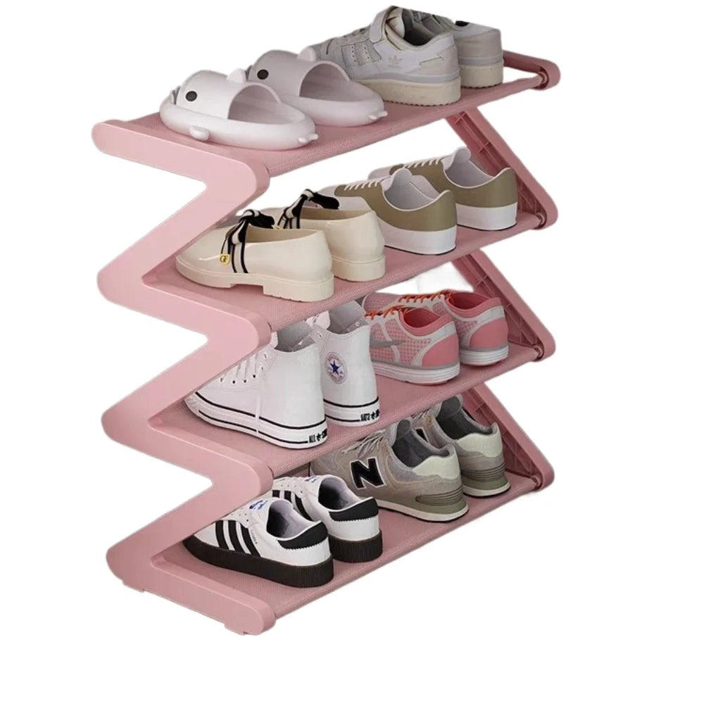 Creative Z-shaped Shoe Rack, Simple Household Shoe Storage, Multi-layer Assembly Shoe Rack for Dormitories Shoe StorageOrganizer