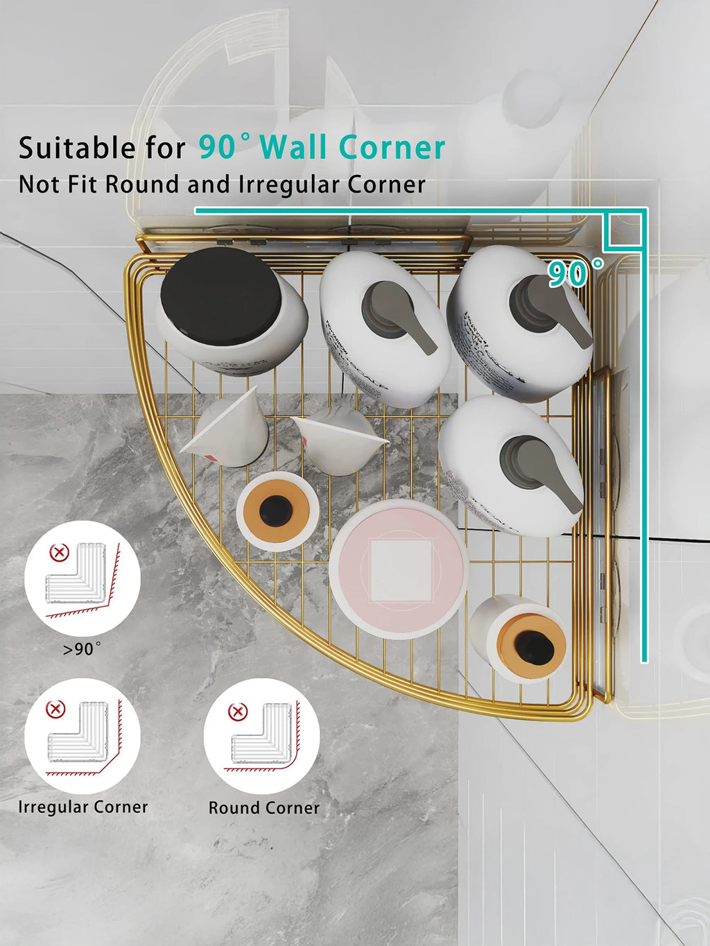 Iron Triangle Rack For Kitchen Bathroom Storage Rack Thickened Love Corner Rack Storage Rack Durable