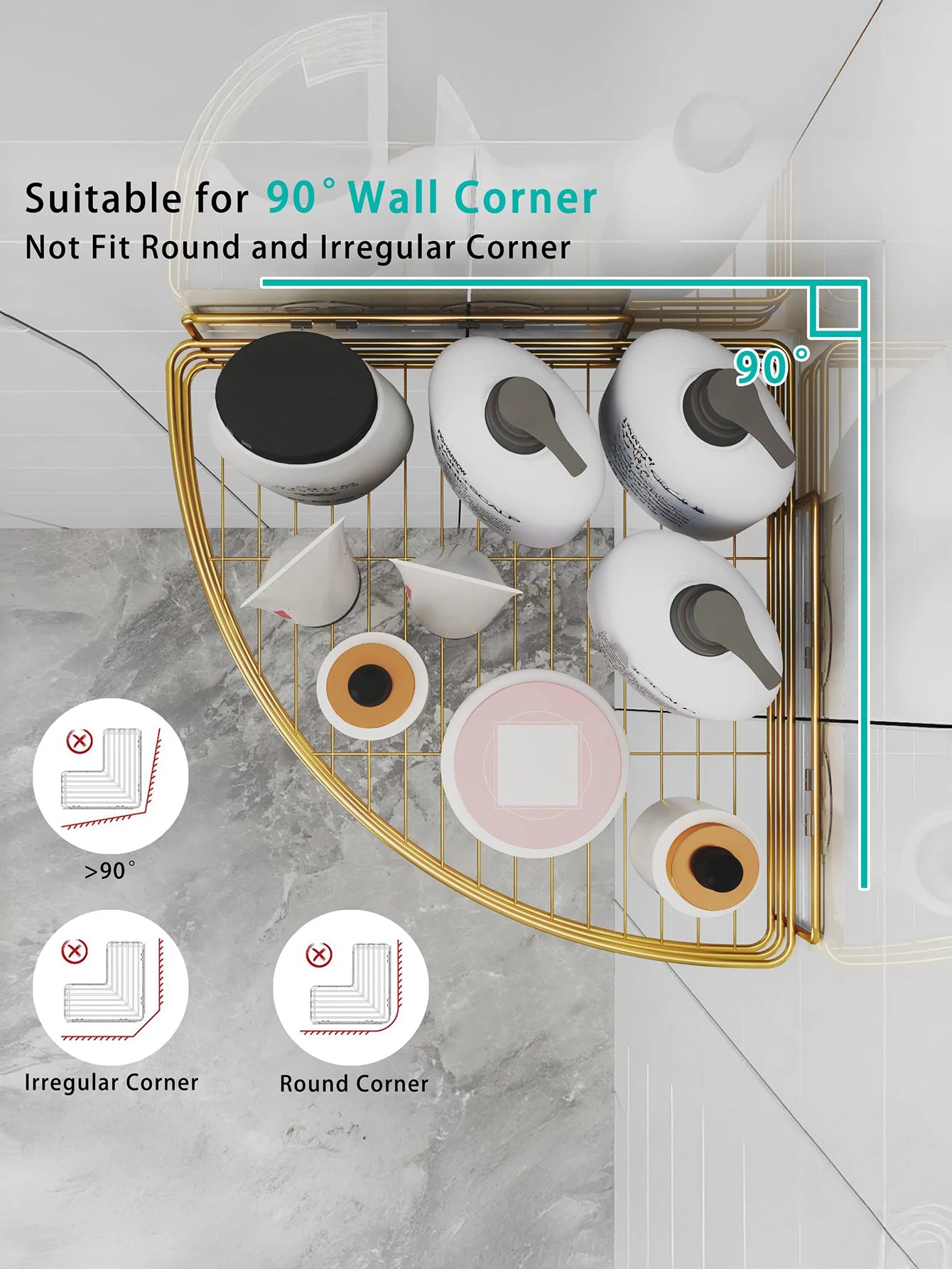Iron Triangle Rack For Kitchen Bathroom Storage Rack Thickened Love Corner Rack Storage Rack Durable
