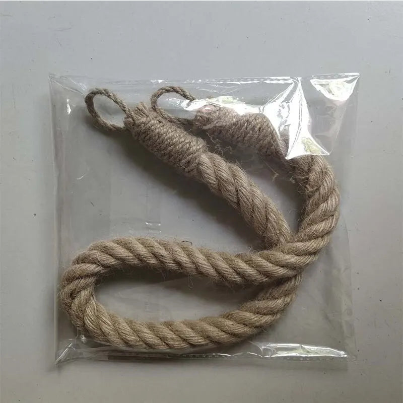 1pc Hemp Rope Tissue Holder Hole Free Wall Hanging Cotton String Hemp Rope Tissue Holder Solid Wood Roll Paper Holder