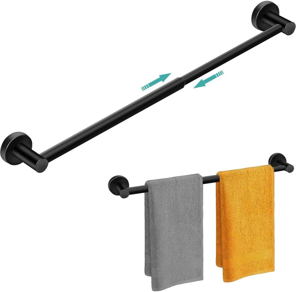 Adjustable Towel Bar Retractable Stainless Steel Rustproof Wall-mounted Extended Towel Holder for Bathroom Kitchen Accessories