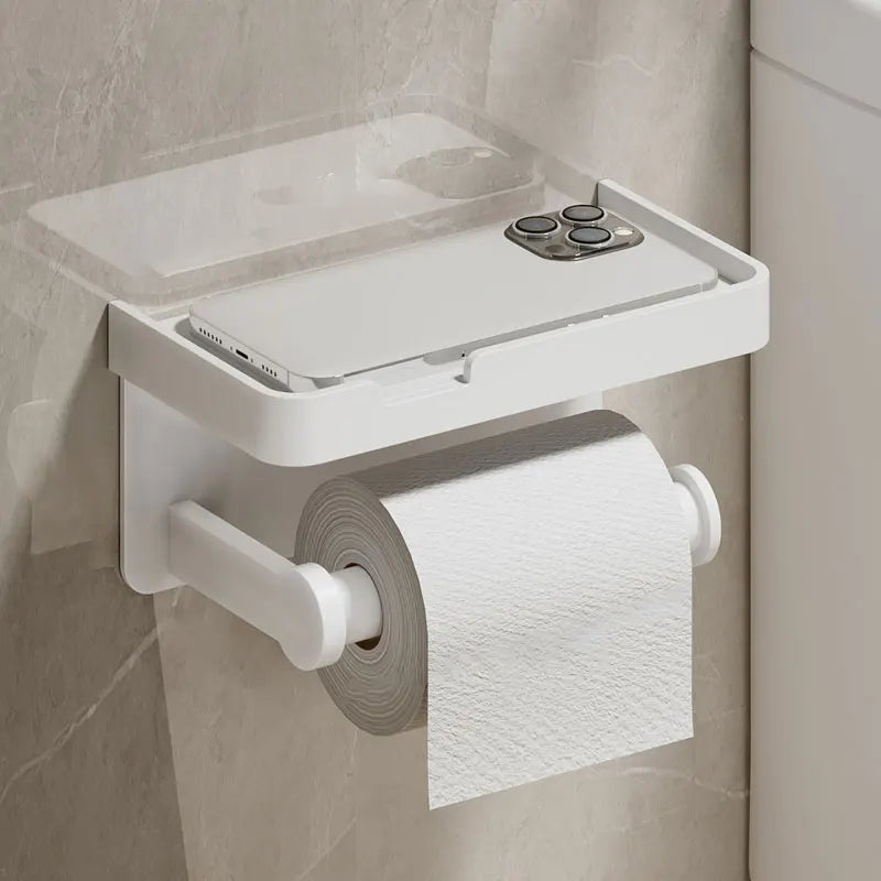 Toilet Paper Holder Wall-Mounted Aluminum Alloy Toilet Paper Holder Tissue Rack Bathroom Tissue Holder Bathroom Accessories