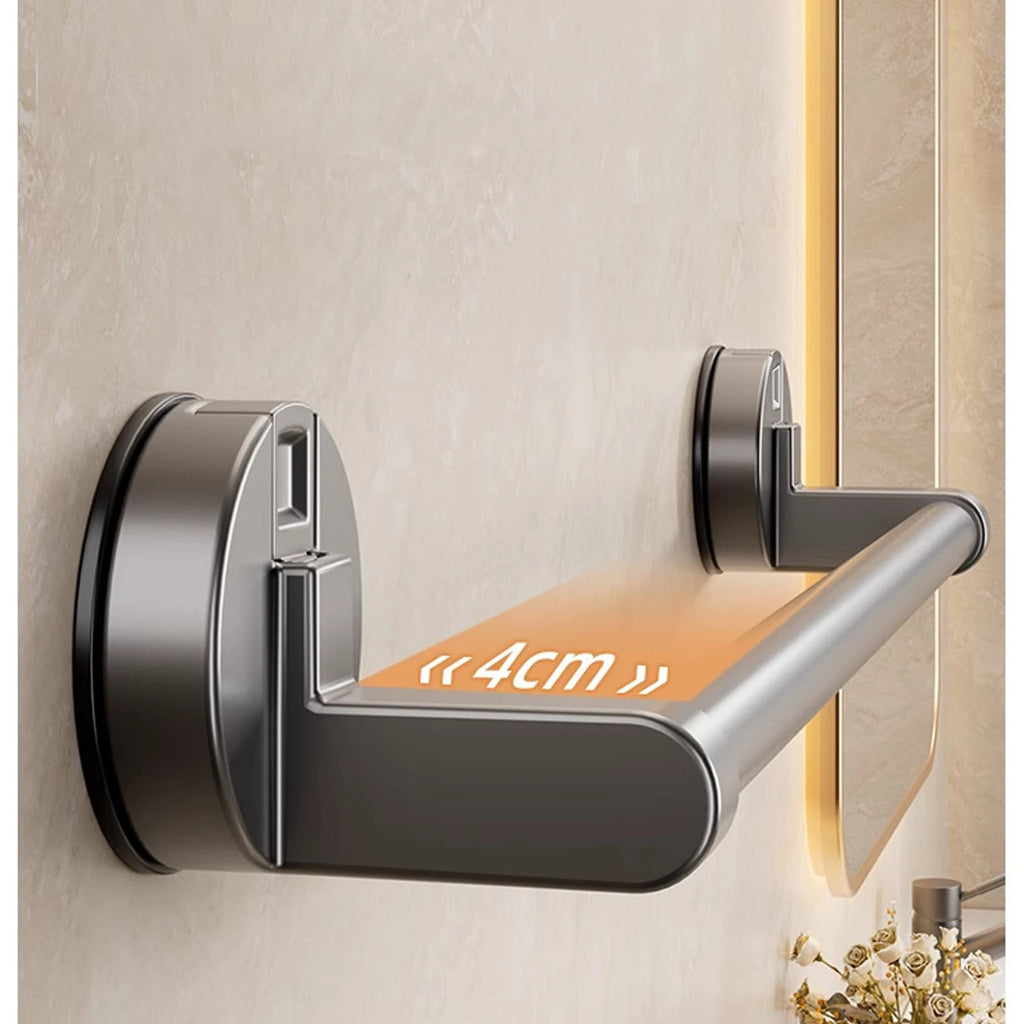Suction Cup Bathroom Hand Towel Rack Towel Holder Wall Mount No Drill Mount 30/40/50cm Towel Bar Double Bar 2 Tier Apartment