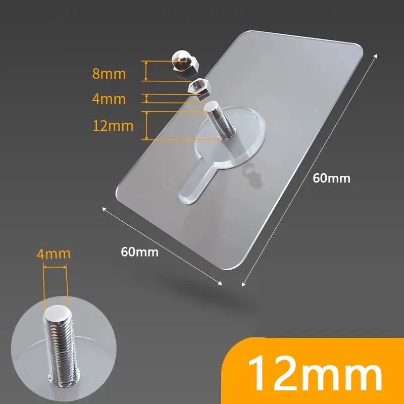 10 Pcs Punch-Free Screw Stickers Wall Picture Non-Marking Hook Invisible Traceless Picture Hanging Kitchen Bathroom Hanger Hook