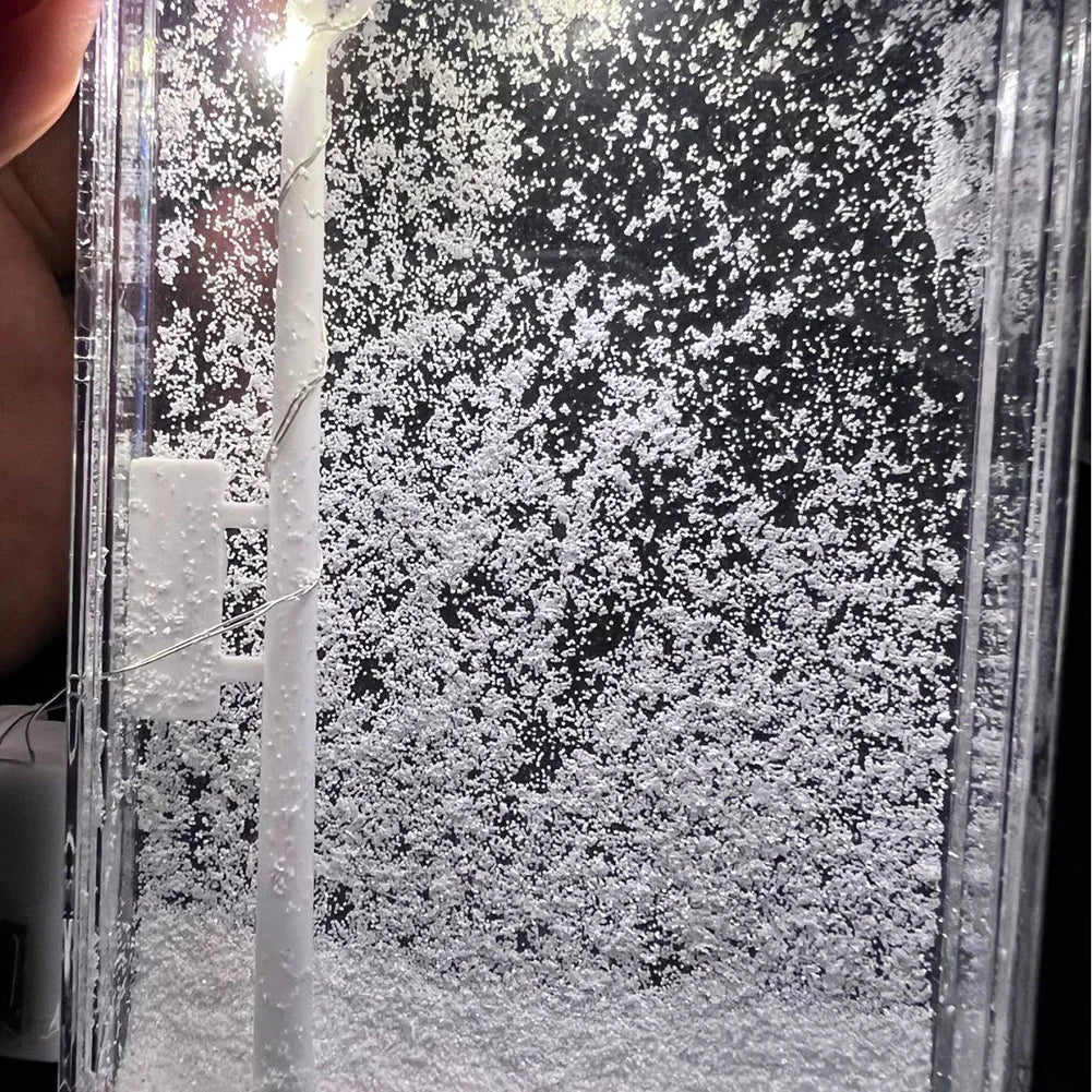 Snowy Lamp Snow Scenery Night Light Decorative Snowy Night Street Lamp Handmade Christmas Light for Home Decor