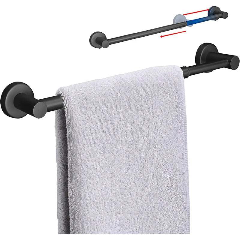 Adjustable Towel Bar Retractable Stainless Steel Rustproof Wall-mounted Extended Towel Holder for Bathroom Kitchen Accessories