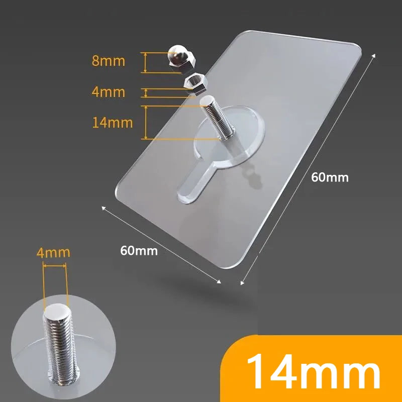 10 Pcs Punch-Free Screw Stickers Wall Picture Non-Marking Hook Invisible Traceless Picture Hanging Kitchen Bathroom Hanger Hook