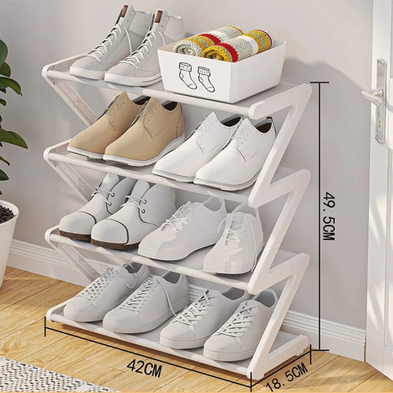 Creative Z-shaped Shoe Rack Simple Household Shoe Storage Multi-layer Assembly Shoe Rack For Dormitories Shoe Organizer Shelf