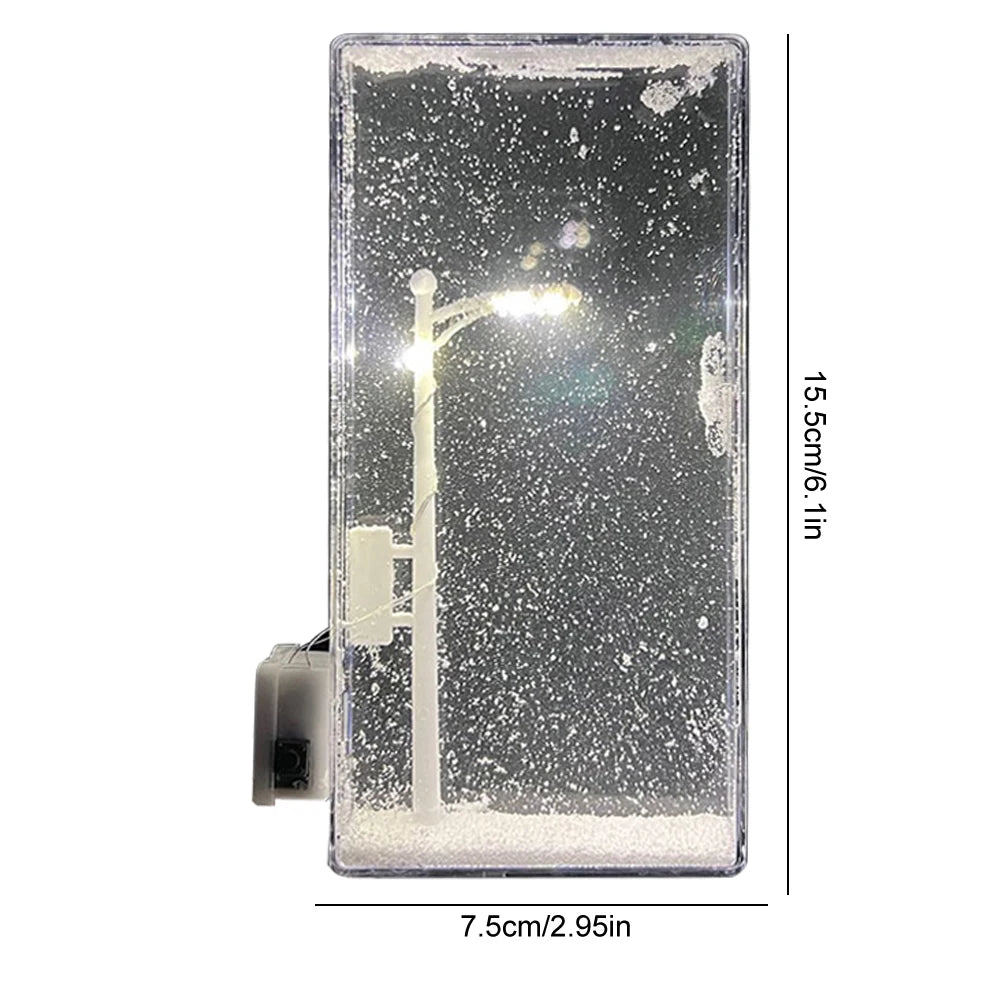 Snowy Lamp Snow Scenery Night Light Decorative Snowy Night Street Lamp Handmade Christmas Light for Home Decor