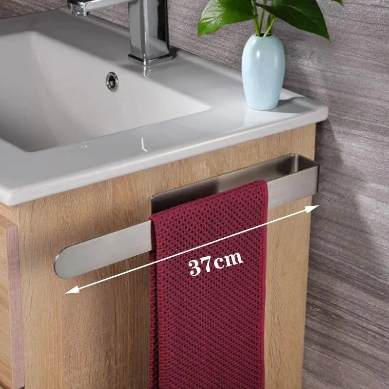 Towel Rack Non-punched Towel Rack Bathroom Rack Self-adhesive Bathroom Kitchen Towel Hand Towel Rack Household Items