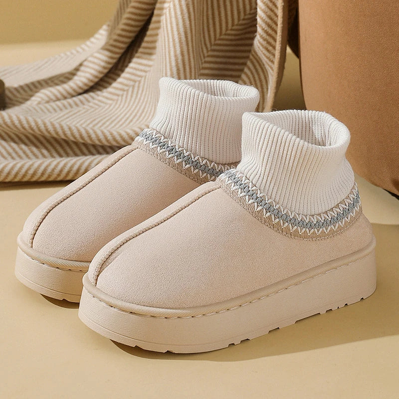 Winter Plush Ankle Boots Female Casual Women's Slippers Home Fluffy Luxury Designer Woman Shoes Indoor Fuzzy Fur Snow Booties