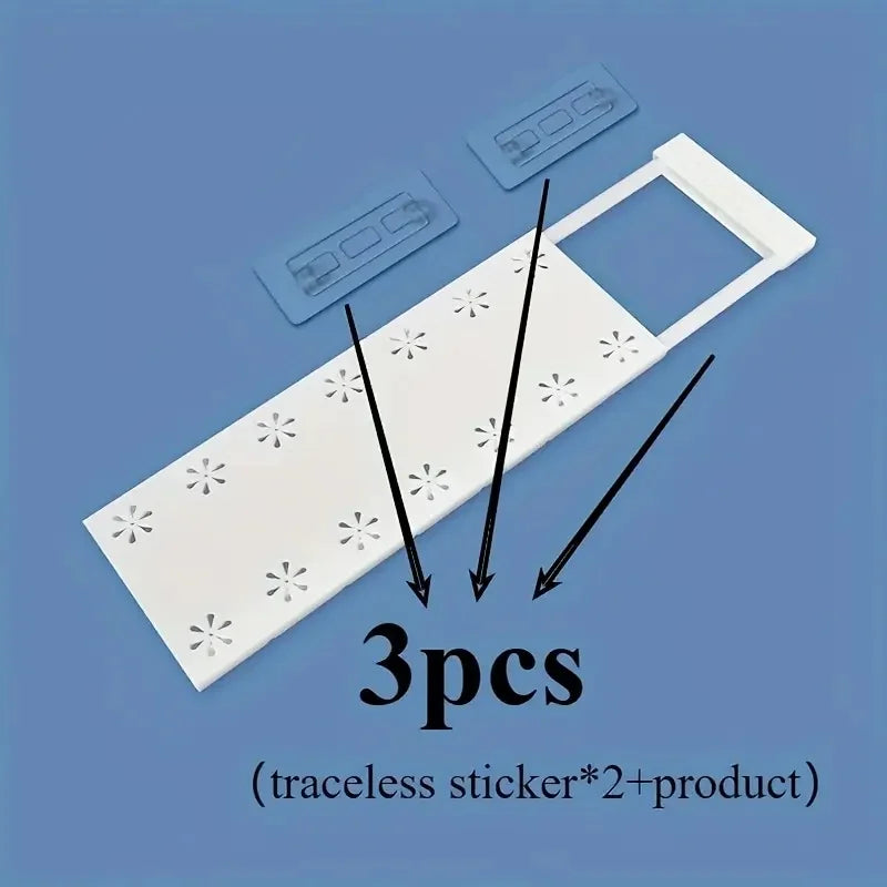 3-Piece Adjustable Storage Shelf Set - Heavy-Duty Plastic Construction with No Drilling Required, Space-Saving, White Modern Design, Adjustable Height, Suitable for Closet, Kitchen, Bathroom Organization - Easy to Install, Ve