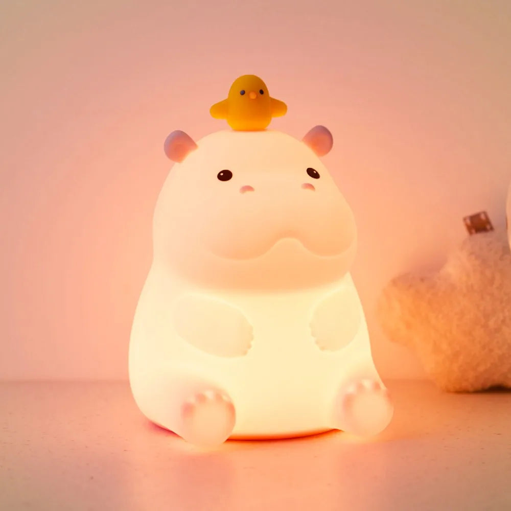 Novelty Animal Silicone Night Light Fox Rabbit Nursery Nightlight Rechargeable Timing Touch Sensor Bedside Table Lamp For Room