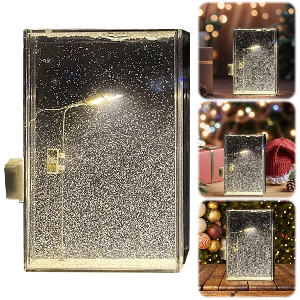 Snowy Lamp Snow Scenery Night Light Realistic Snowy Night Street Lamp Decorative Handmade Christmas Light for Kids Adults