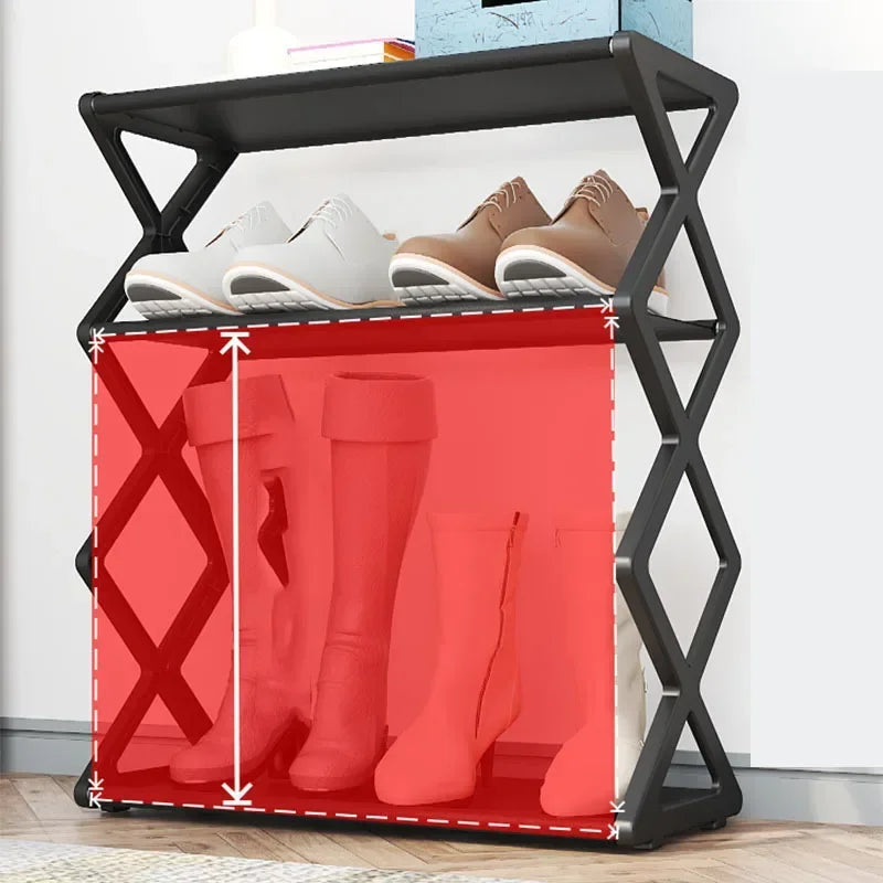 Foldable Shoe Racks Multifunctional Storage Rack Simple Design Dust-proof Shoe Rack Home Dormitory Household Storage Tools