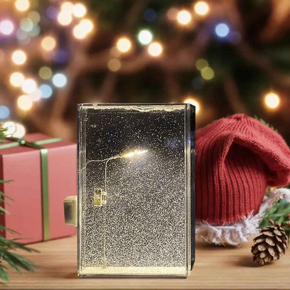 Snowy Lamp Snow Scenery Night Light Realistic Snowy Night Street Lamp Decorative Handmade Christmas Light for Kids Adults