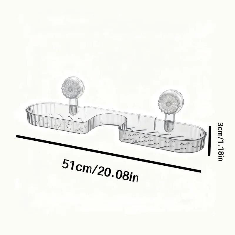 1 Piece, Available in Two Colors, Suction Cup Washstand Storage Rack for Bathroom, Toilet, Mirror Front, Faucet, High Aesthetic Value, No-Drill Wall-Mounted, Universal