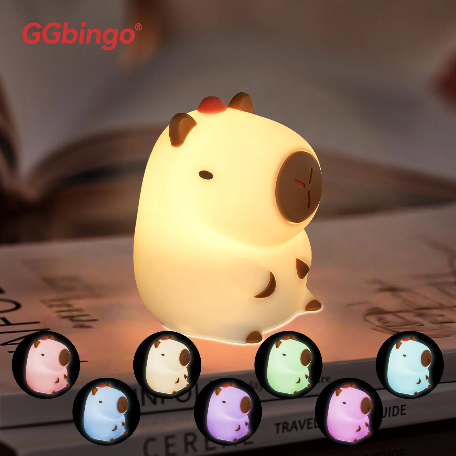 New Portable Silicone Pat Night Light with 3 Brightness Modes ABS Material Rechargeable 1200mAh Battery for Home Travel Bedroom
