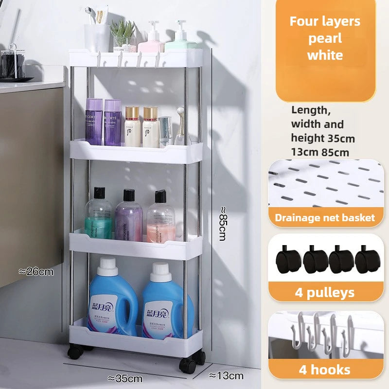 Multi - Layer 360° Rotating Storage Cart in ABS - Space - Saving, for Dorms & Kitchen,bathroom,Non-slip and durable Snack rack