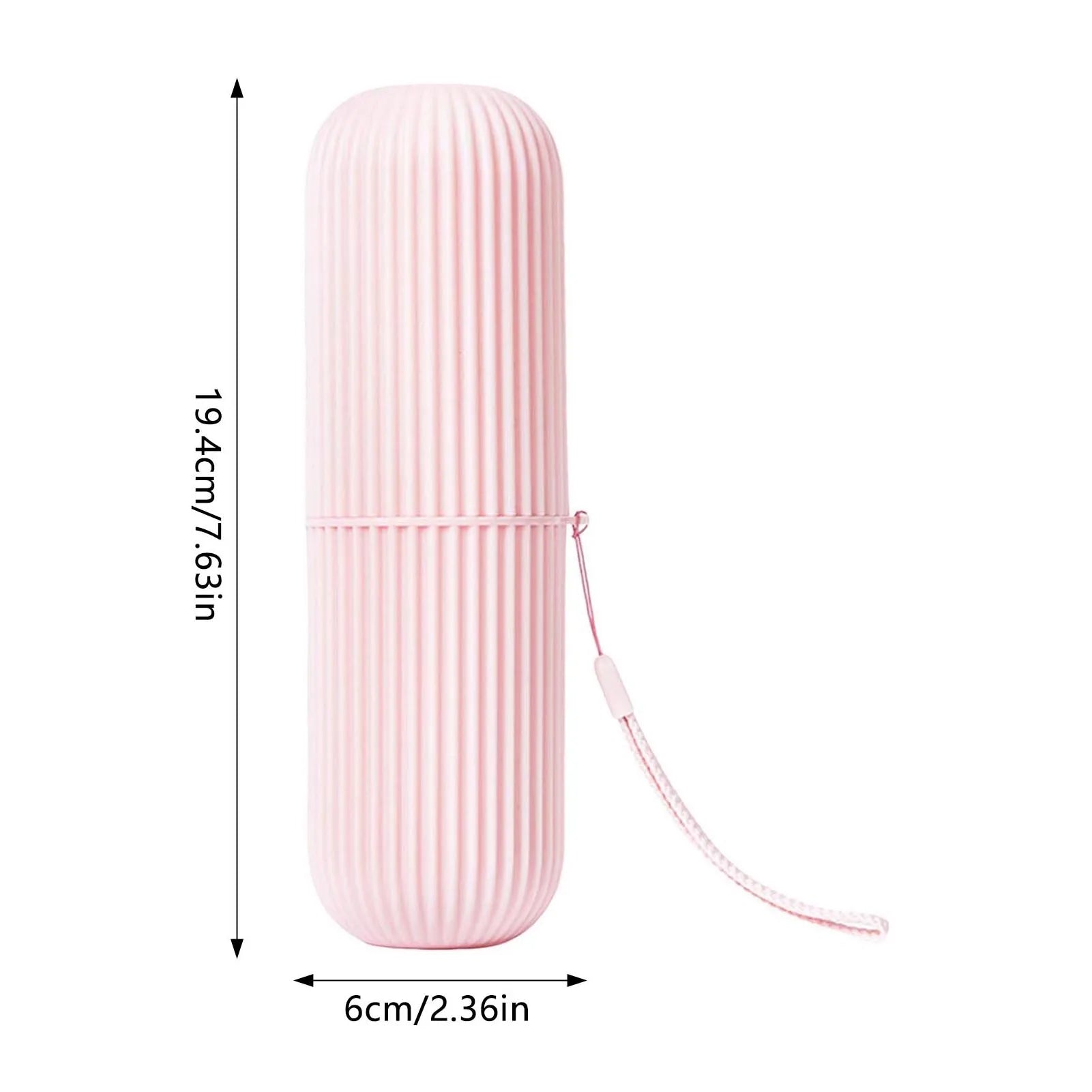 Pink Empty Travel Portable Toothbrush Cup Bathroom Toothpaste Holder Storage Case Box Organizer Travel Toiletries Storage Cup