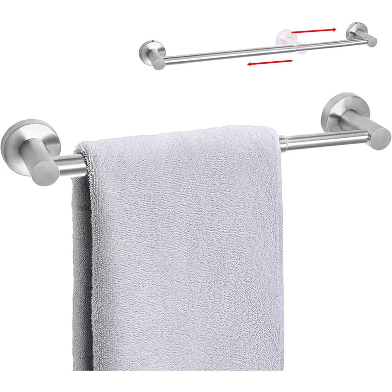 Adjustable Towel Bar Retractable Stainless Steel Rustproof Wall-mounted Extended Towel Holder for Bathroom Kitchen Accessories