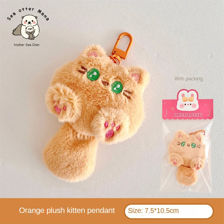Cute Plush Cartoon Cat Doll Pendant Soft Cute Girl Backpack Decoration Pendant Doll Student Gift