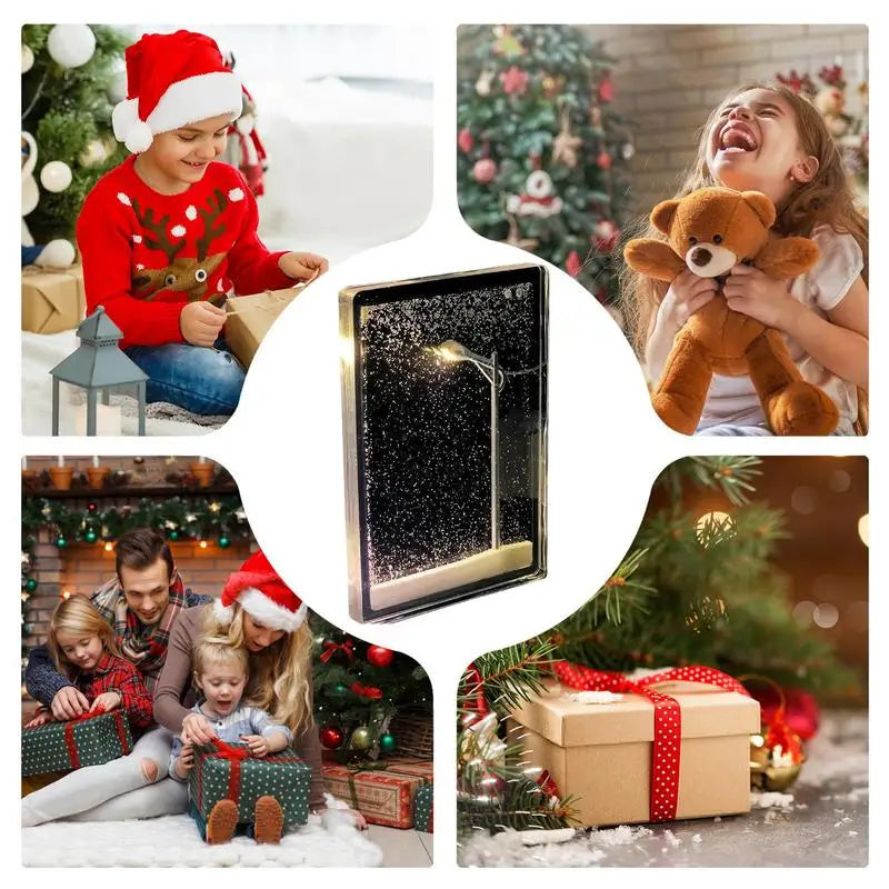 Winter Snow Night Light Material Decoration Set Christmas Snow Night Light Handmade Snow Scene Night Light For Home Holiday Gift