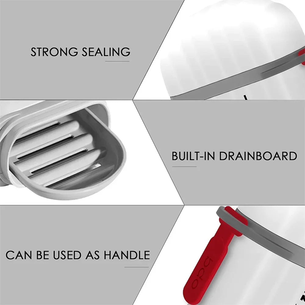 1Pc Portable Soap Dishes Sealed Storage Box Waterproof Travel Home Bathroom Soap Box Outdoor Storage Box Soap Box Organizer Tray