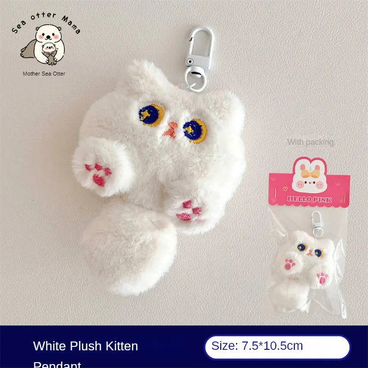 Cute Plush Cartoon Cat Doll Pendant Soft Cute Girl Backpack Decoration Pendant Doll Student Gift