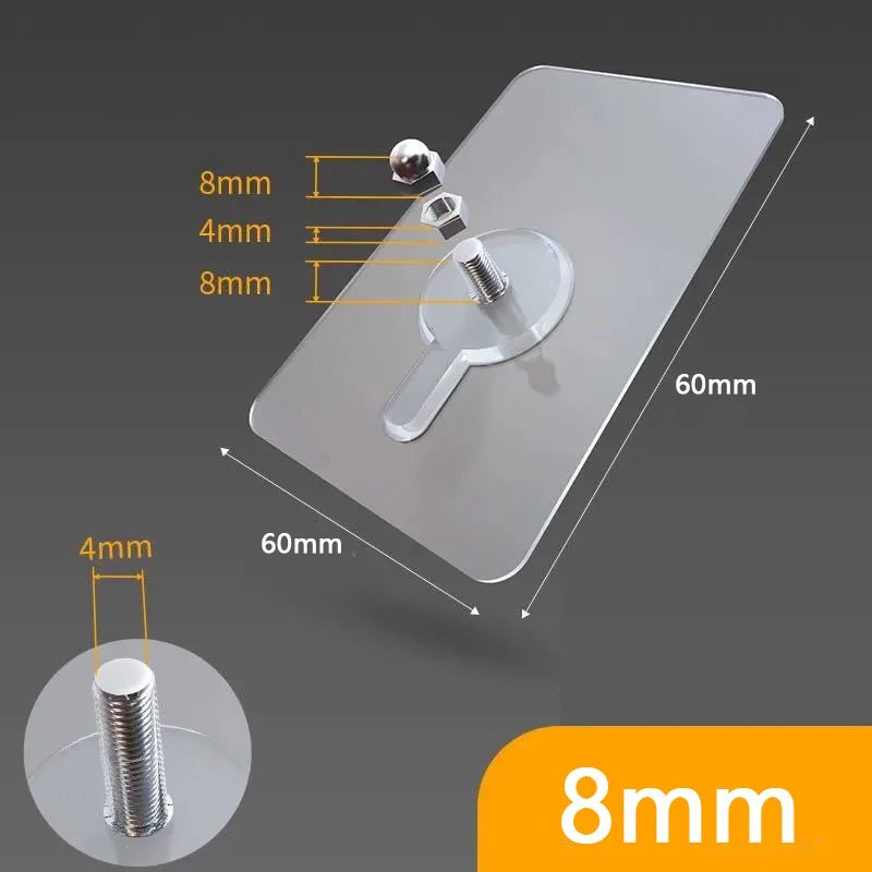 10 Pcs Punch-Free Screw Stickers Wall Picture Non-Marking Hook Invisible Traceless Picture Hanging Kitchen Bathroom Hanger Hook