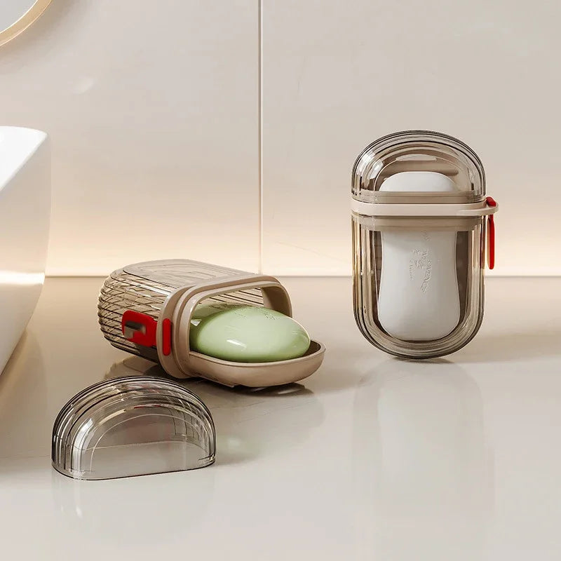 1/2pcs Creative Travel Soap Box with Lid Sealed and Drainable Portable Small Soap Box for Business Trip Travel Soap Box