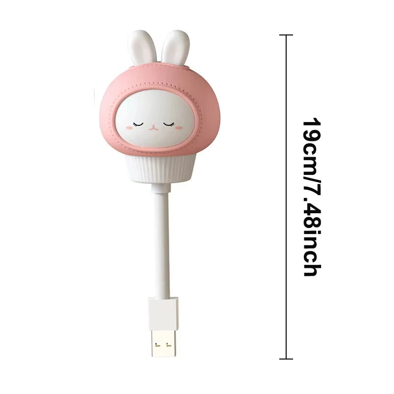 Cute Cartoon Bear Kitten USB Night Light - LED Voice Control Bedside Lamp with Remote for Baby Kid Bedroom Decor